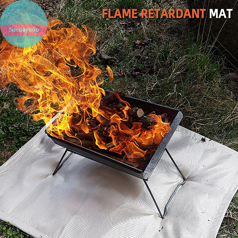 Sund Outdoor Camping ผ้าทนไฟ BBQ Fire ผ้าห่มฉนวนกันความร้อนทนสารหน่วงไฟไฟเบอร์แก้ว TH - รูปที่ 2