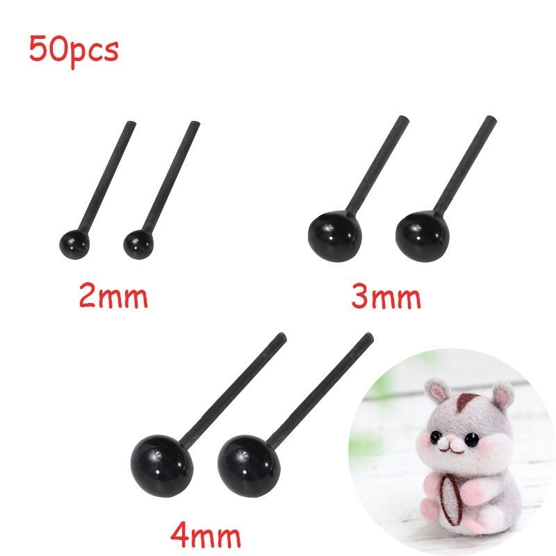 50 ชิ้นตุ๊กตาสัตว์ตุ๊กตา Black Bean Eyes DIY Handmade Vividและน่ารักตุ๊กตาสัตว์ขนาดเล็กตุ๊กตา