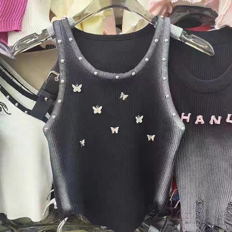 เสื้อกั๊กโค้งลูกปัดผีเสื้ออุตสาหกรรมหนักสาวฮอตชาวอเมริกันให้ความสำคัญกับ xdpd ของฉัน