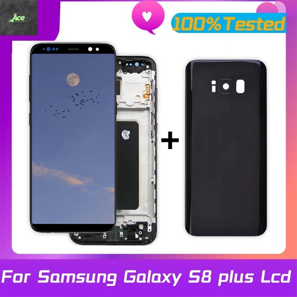 TFT LCD สําหรับ Samsung Galaxy S8 plus G955fd G955F G955 พร้อมจอแสดงผลกรอบ Touch Screen Assembly หลั