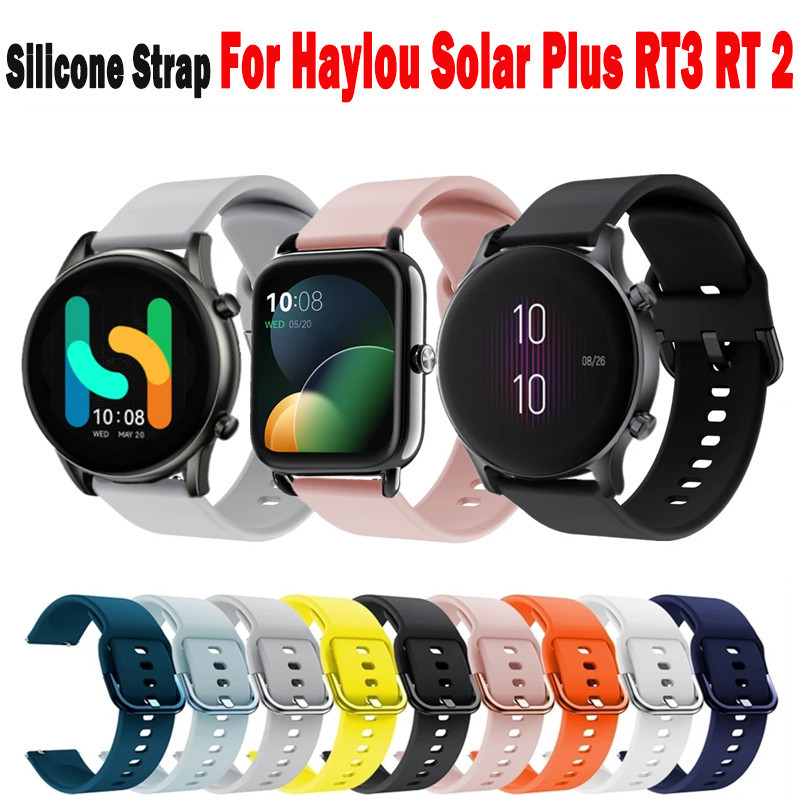สายนาฬิกาซิลิโคนสําหรับ Haylou Solar Plus RT3 RT 2 RS3 RS4 กีฬาสําหรับ Haylou พลังงานแสงอาทิตย์ GS G