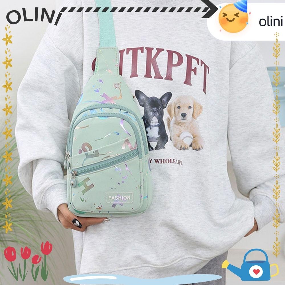 Olini กระเป๋าคาดหน้าอก, Fanny Pack Multifuntional กระเป๋าคาดเอว, กันน้ํา Hot Stamping ตัวอักษรน้ําหนักเบากระเป๋าสะพายหน้าอก