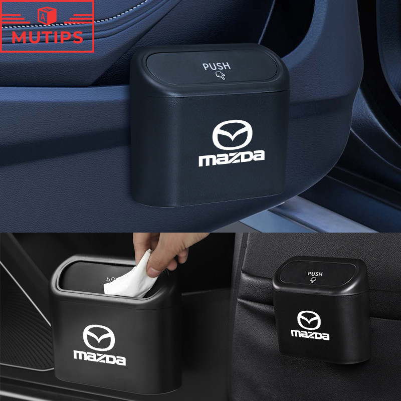Mazda ถังขยะในรถยนต์ ฝาปิดอัตโนมัติกล่องแขวนอเนกประสงค์ในรถ 2 3 CX5 CX30 CX8 CX3 Mazda2 6 5 CX9 BT50