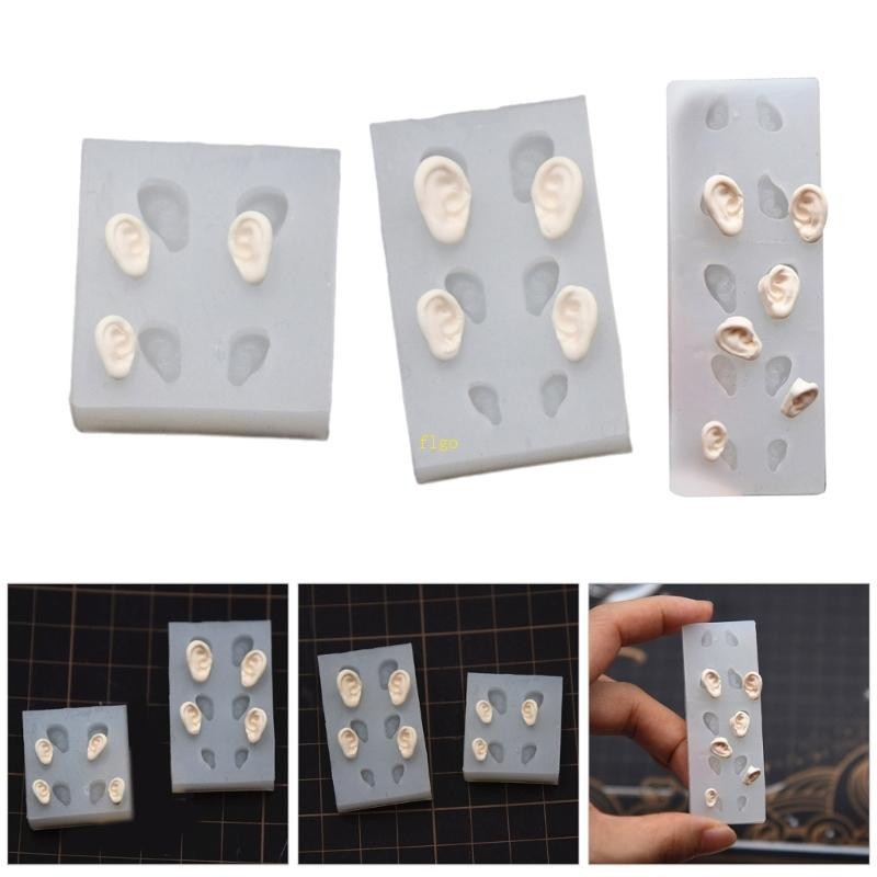 Cute Doll Ear Silicone Mold for DIY Pottery Clay  Unique Ears Resin Mould