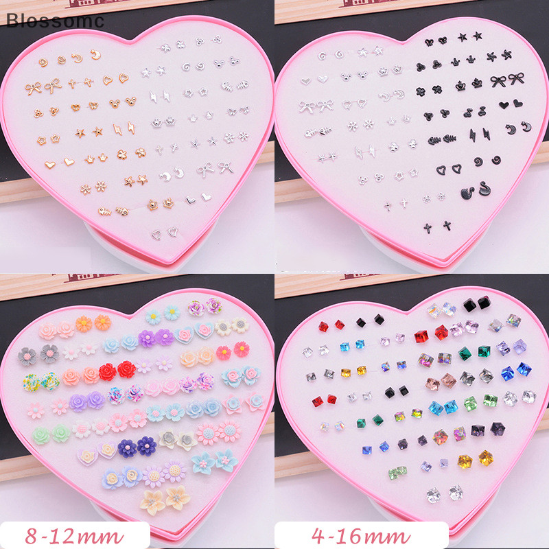 Blossomc 1 ชุดน ่ ารักประณีตหลากสีการ ์ ตูน Hypoallergenic พลาสติกสตั ๊ ดต ่ างหูชุดสําหรับสาวงานแต ่ งงานคริสต ์ มาสของขวัญเครื ่ องประดับใหม ่