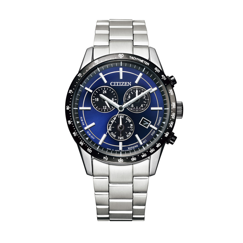 [Authentic★Direct from Japan] CITIZEN BL5496-96L Unused Chronograph Eco Drive Crystal glass Blue SS Men watch นาฬิกาข้อมือ