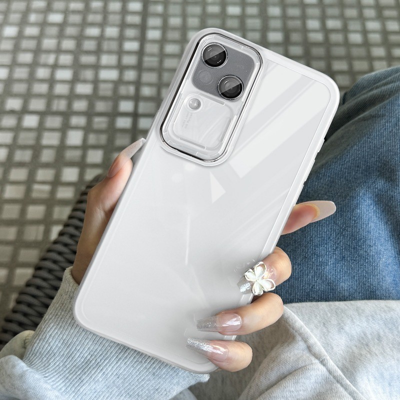 สําหรับ Vivo V30 / V30e/ V30 Pro Matte Clear Case พร้อมฝาครอบกล้องตัวป้องกันเลนส์ฝาครอบกันกระแทก