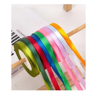 ❤️ส่งฟรี❤️ ริบบิ้น ผ้าซาติน หน้ากว้า 1CM/ยาว 22M ริบบิ้นทำโบว์ ริบบิ้นห่อของขวัญ ตกแต่ง ริบบิ้นสำหรับงานตกแต่ง