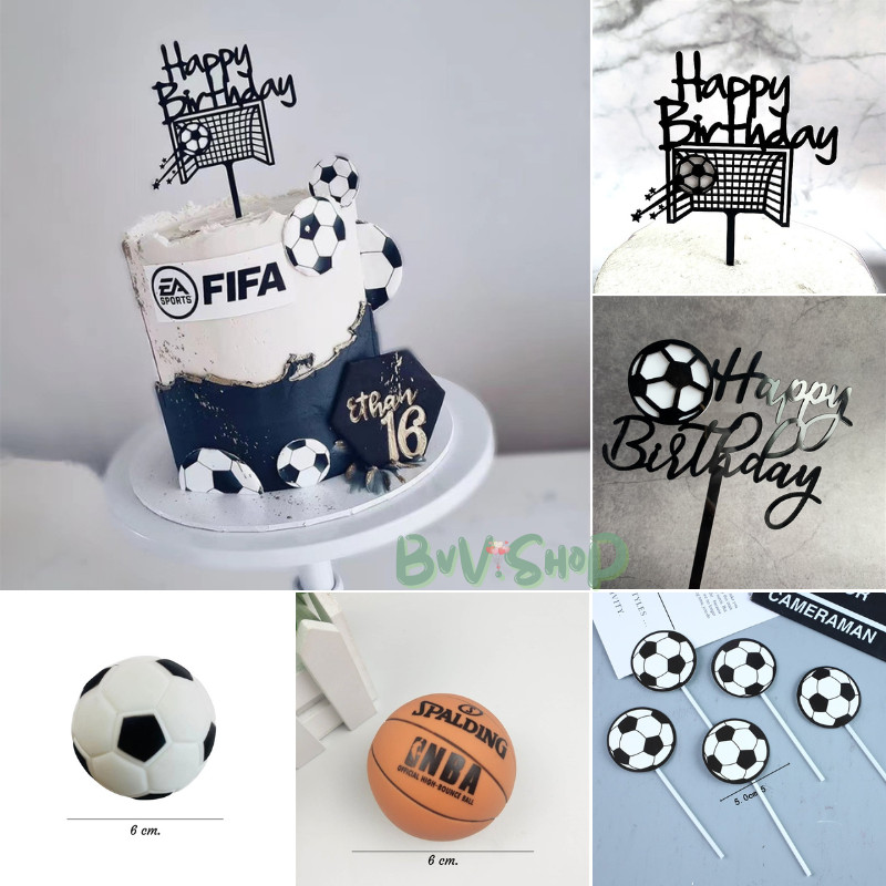 ป้ายปักเค้ก ป้ายตกแต่งเค้ก  กีฬาบาสเก็ตบอล ฟุตบอล 🇹🇭 🚚พร้อมส่งในไทย🚚 🇹🇭 - รูปที่ 3