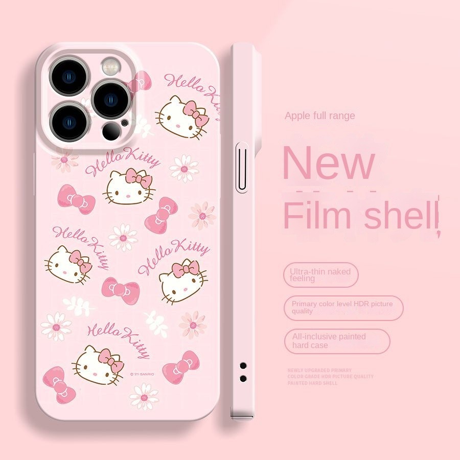 สีชมพูhello Kittyฟิล์มเคสโทรศัพท์เหมาะสําหรับSamsung S21 S22 S24plus S23ultra S20FE S21FE A73 71 A54 A53 A52 A51 A50 A33 A34 A30 A23 A21S A14 A03 A12 A02 A11 A11 A14 A12 A14 A14 กรณี