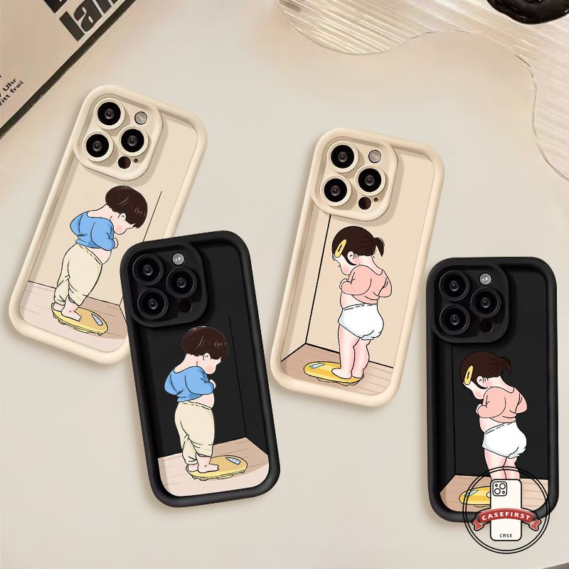 คู่รักการ์ตูนน่ารักเด็กหญิงกรณีสำหรับ Samsung A15 A24 A13 A52 A11 A34 A53 A05s A03s A05 A14 A03 A12 A02s A21s A54 A50