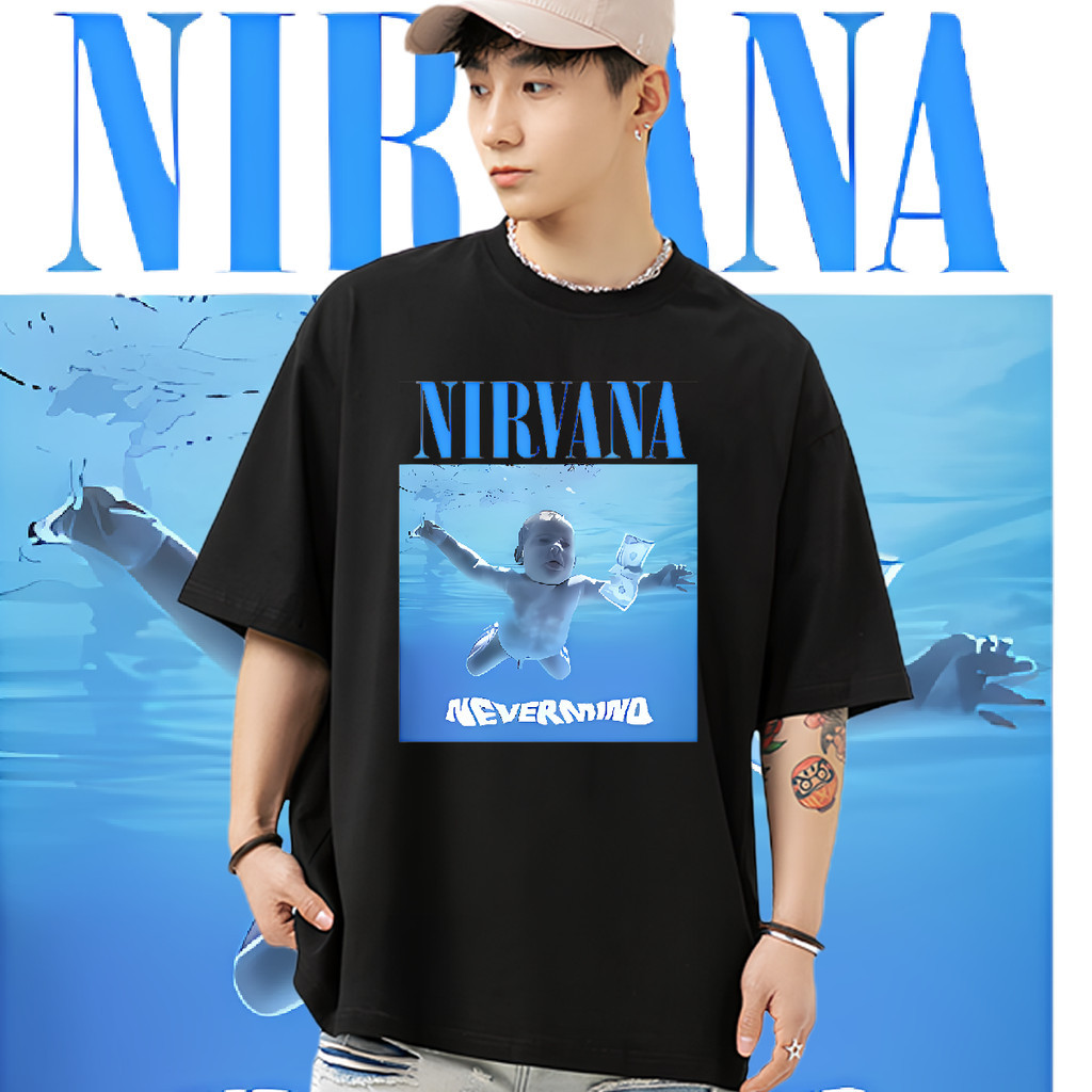 เสื้อวงไทย Nirvana วงดนตรี เสื้อยืด นางฟ้า Wings ร็อค คอกลม ถนน หลวม ท็อปส์ COD