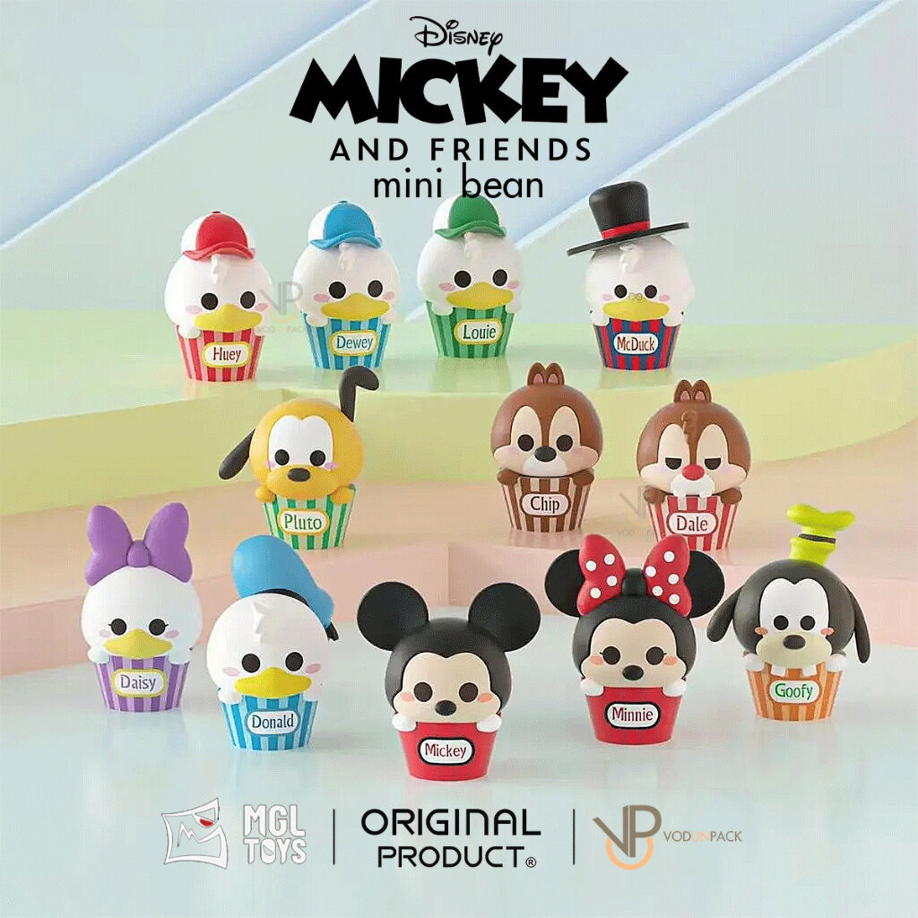 MGL TOYS โมเดลซองสุ่ม Mickey And Friends Disney Bean งานลิขสิทธิ์ของแท้ - มินิ จุ่ม mini bean