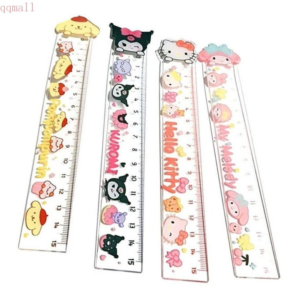 Qqmall ไม ้ บรรทัดโรงเรียนการ ์ ตูน Hello KT Kulomi Cinnamoroll Purin ไม ้ บรรทัดอะคริลิค