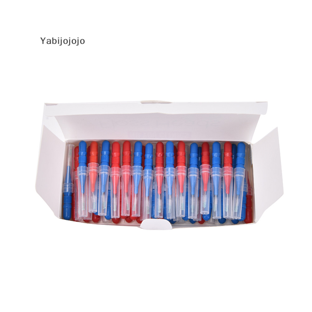 Yabijojojo 50X ทําความสะอาดฟันไหมขัดฟันหัวสุขอนามัยพลาสติก Interdental แปรงไม้จิ้มฟันใหม่
