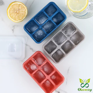 Olaway แม่พิมพ์น้ำแข็งก้อน ฝาปิด พร้อมฝา 6 ช่อง Ice tray mould