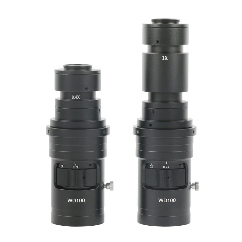 200x 500X FHD ปรับซูม Monocular LAB อุตสาหกรรม CS C Mount เลนส์สําหรับ HDMI VGA USB TV AV กล้องจุลทร