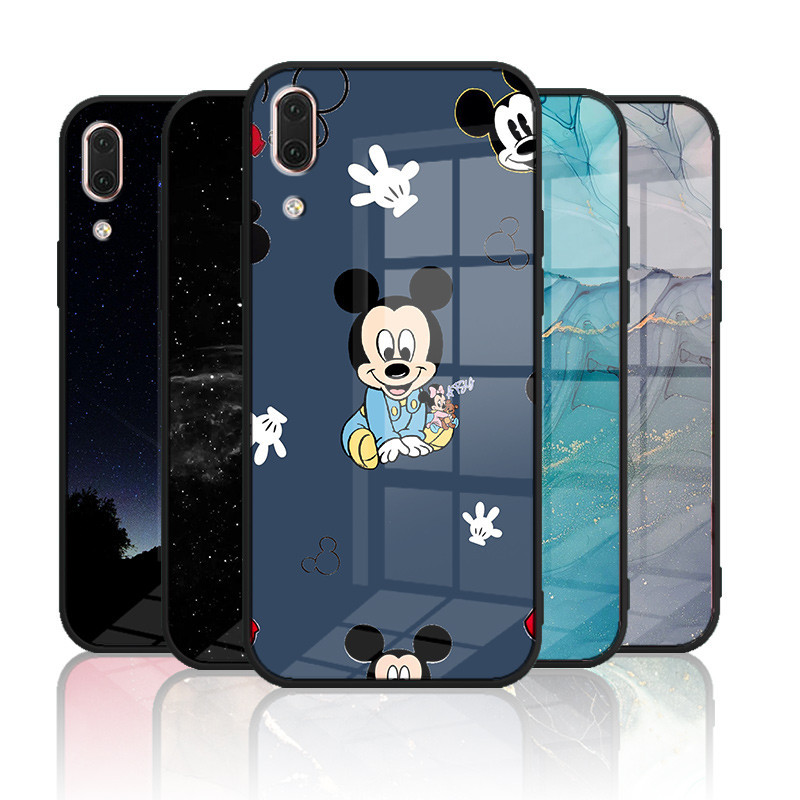 เคสกระจก Huawei P20 p20pro เคสกระจกนิรภัยฮาร์ดฝาหลังขอบซิลิคอนอ่อน