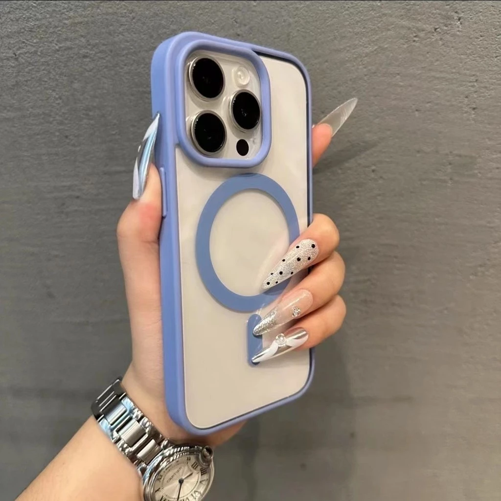 เหมาะสําหรับ iPhone เปลือกแข็งแม่เหล็กเข้ากันได้กับ iPhone 15 14 13 12 11 Pro Max 15Plus 14Plus กันชนซิลิโคนเปลือกแข็งโปร่งใส