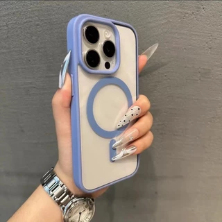 เหมาะสําหรับ iPhone เปลือกแข็งแม่เหล็กเข้ากันได้กับ iPhone 15 14 13 12 11 Pro Max 15Plus 14Plus กันชนซิลิโคนเปลือกแข็งโปร่งใส