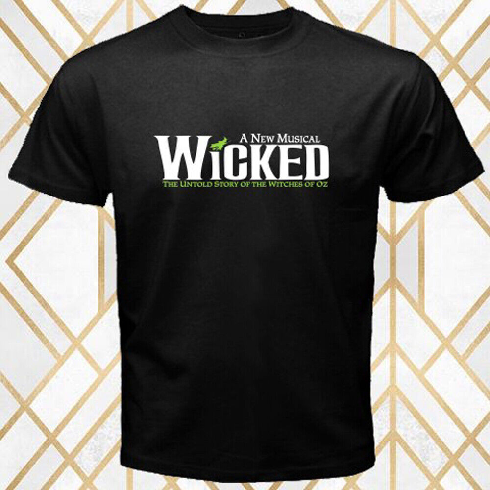 Wicked Broadway Show Musical Logo เสื้อยืดผู้ชายสีดํา