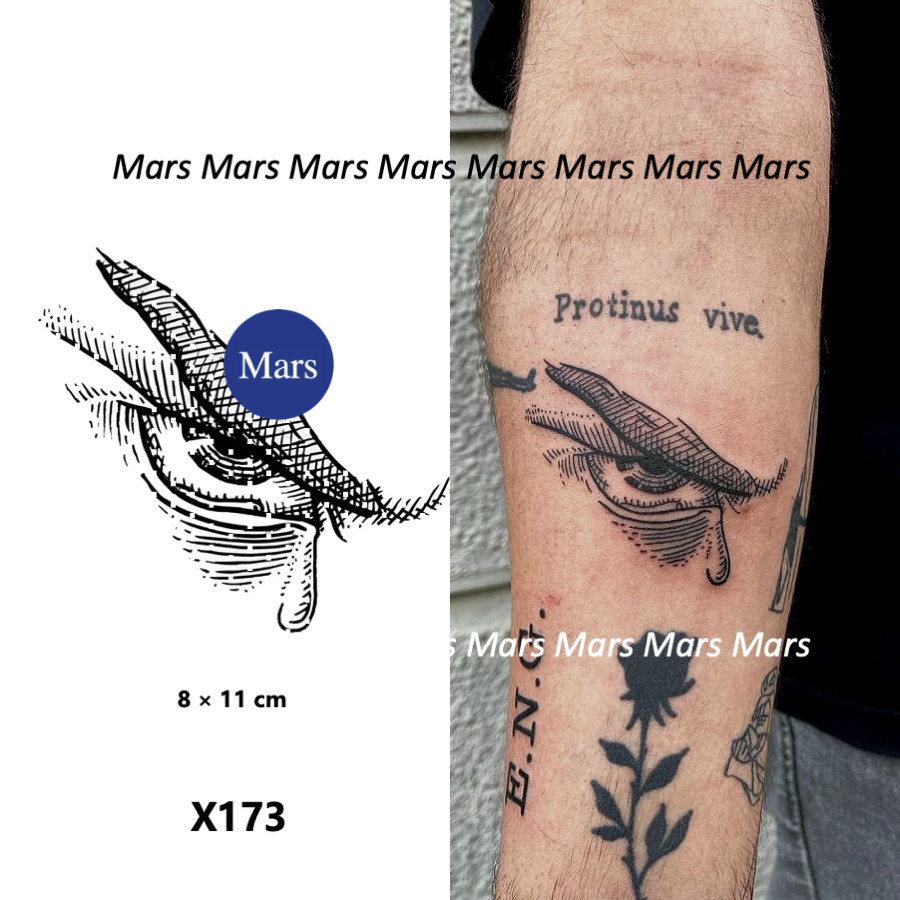 Mars Tattoonew Technology Magic, ติดทนนาน 2 สัปดาห์, รอยสักกึ่งถาวร, รอยสักชั่วคราว, สติ๊กเกอร์รอยสัก, รอยสักปลอม, ดวงตา, X173