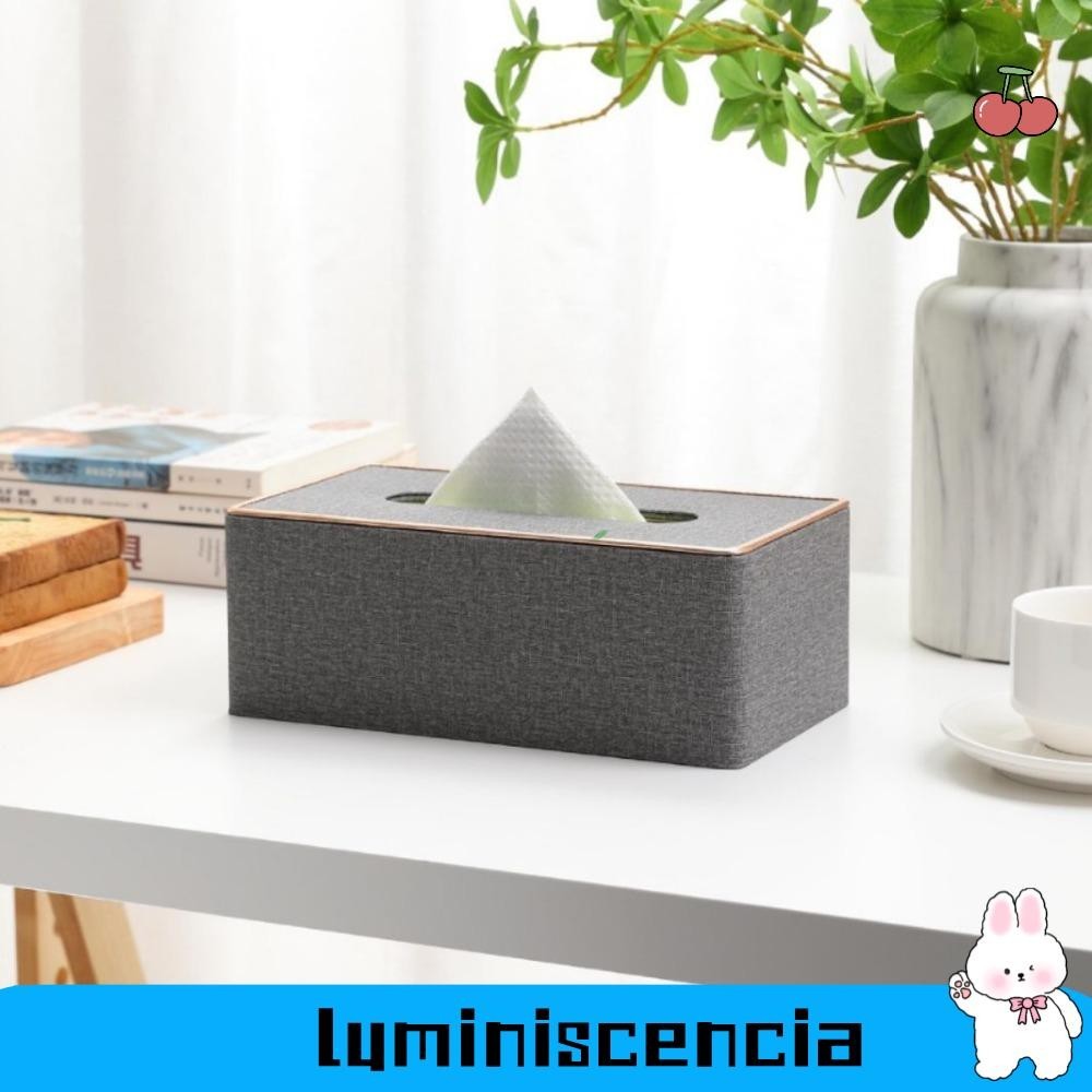 Luminscencia กล่องทิชชู่ 1 ชิ้น, ผ้า แห่กันที่ใส่กล่องกระดาษทิชชูความจุขนาดใหญ่, ใช้งานง่ายสี่เหลี่ยมหนัง PU Kleenex กล่องครอบคลุมห้องนั่งเล่น