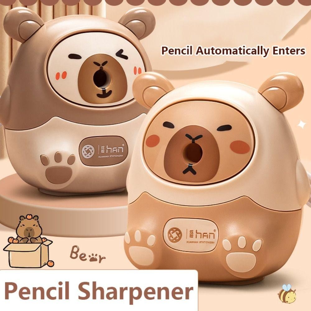 เครื่องเหลาดินสอ VALOUR, ดินสอป้อนอัตโนมัติ Anti Sticking Lead Pencil Sharpening Tool, ของขวัญเครื่องเขียนคุณภาพสูง Capybara Hand-cranked Mechanical Tool ของขวัญ