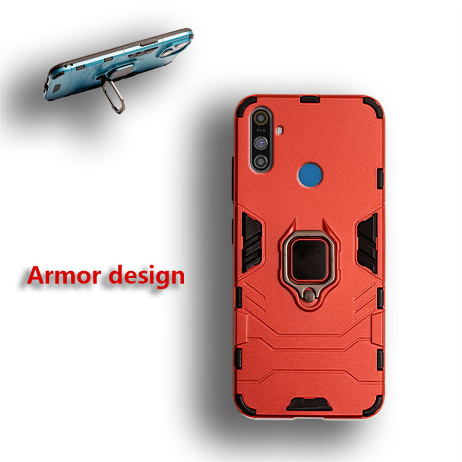 Realme C3 C3i Narzo 10A RMX2020 3 กล้องลายนิ้วมือ Heavy Duty ทหารเกรด Hard Protection Shock Proof Gr