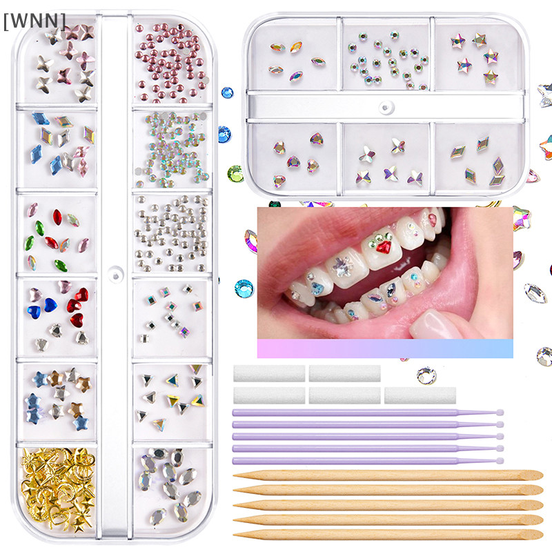 [WNN]คลังสินค้าพร้อม ใหม่ 1 ชุดฟันอัญมณีคริสตัลเพชรเครื่องประดับ Diy เครื่องมือรูปทรงต่างๆสีฟันเครื่องประดับฟันปลอมเครื่องประดับตกแต่ง TH