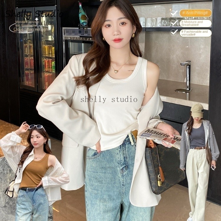 S-4xl เสื้อชั้นในสตรีสีทึบ Modal ด้านบนสําหรับผู้หญิง