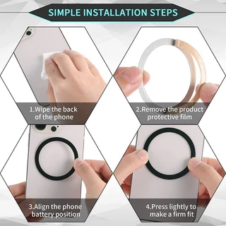 1/3 ชิ้น Universal Ultra-Thin Magnetic Wireless Charger Ring / Self กาวชาร์จไร้สายแผ่นเหล็ก