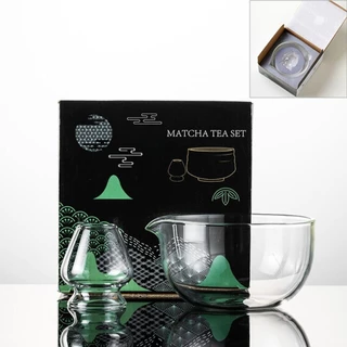 ALPIN Matcha Making Kit, with Pour Spout ชามมัทฉะแบบใช้ซ้ําได้, แก้วพื้นผิว Matcha Whisk Set คนรักชา
