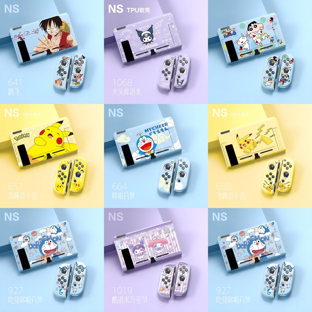 Dockable Nintendo Switch V1 V2 กรณี, TPU การ์ตูนการออกแบบใหม่ที่ถอดออกได้สําหรับ Nintendo Switch V1 V2 Joycon อุปกรณ์เสริม