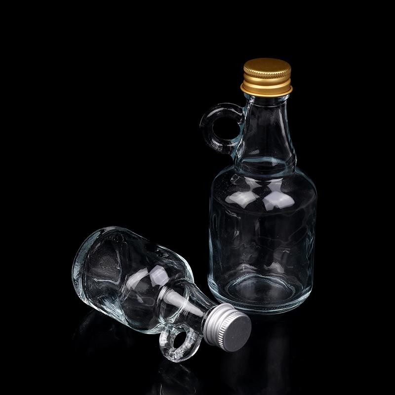 [Dhin] 50/100ml แก้วใสที่ว่างเปล่าขวดเหล้าวิสกี้ทองเงินอลูมิเนียมหมวกมินิเครื่องดื่มแอลกอฮอล์ขวดเหล้าขวดแก้ว COD