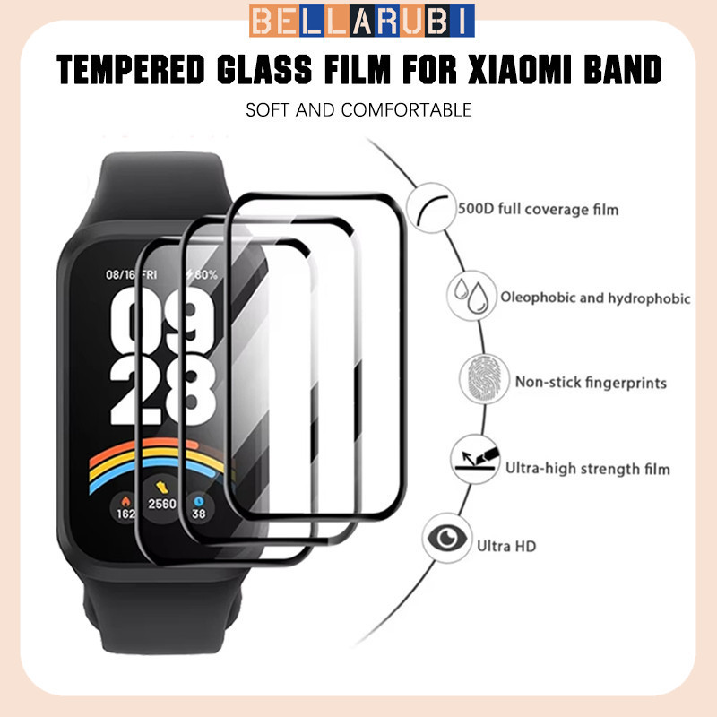 กระจกนิรภัย 3D / ฟิล์มนุ่ม for Mi Band 9 8 Active อุปกรณ์ป้องกันหน้าจอ Smartwatch for Redmi Band 3 2