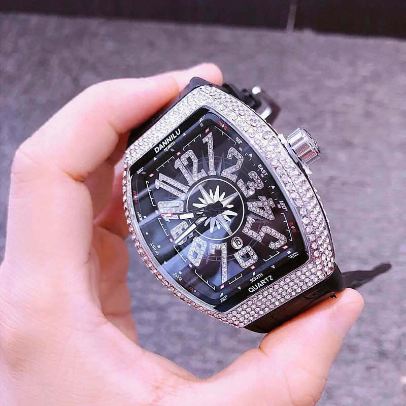 Fcx Richard FM Frank Watch Mens Barrel Muller Gypsophila Full Diamond นาฬิกาคู่ นาฬิกาผู้หญิง Miller