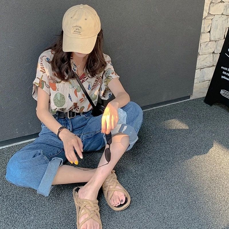 Couture เสื้อเชิ้ตแขนสั้น ผ้าชีฟอง ลายดอกไม้ thumbnail 8