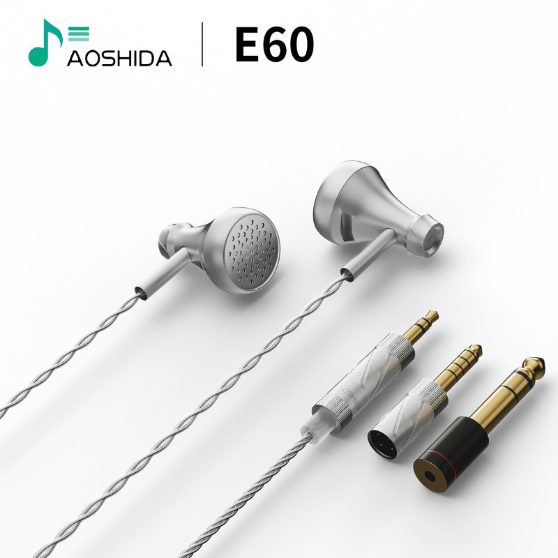 Aoshida E60 14.2 มม.สิทธิบัตรไดอะแฟรมแบบไดนามิกไดร์เวอร์แบนหูฟัง HiFi คุณภาพ Plug-in 4.4 + 3.5 มม.เปลี่ยนได้