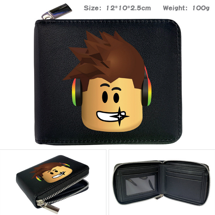 2025 ROBLOX Virtual World PU Zip Wallet Bifold Coin Purse พร้อมการ์ตูนพิมพ์สําหรับเด็ก