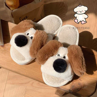 Xixitiao รองเท ้ าแตะผู ้ ชายผู ้ หญิง Warm Soft Sole สามมิติลูกสุนัขในร ่ มบ ้ าน