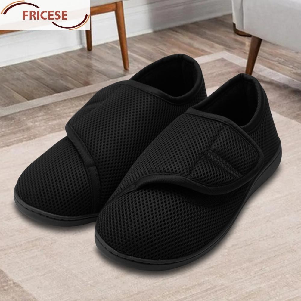 Unisex รองเท้าเบาหวาน Hook และ Loop รองเท้าผ้าใบปรับปิดสําหรับผู้สูงอายุ [Fricese.th]