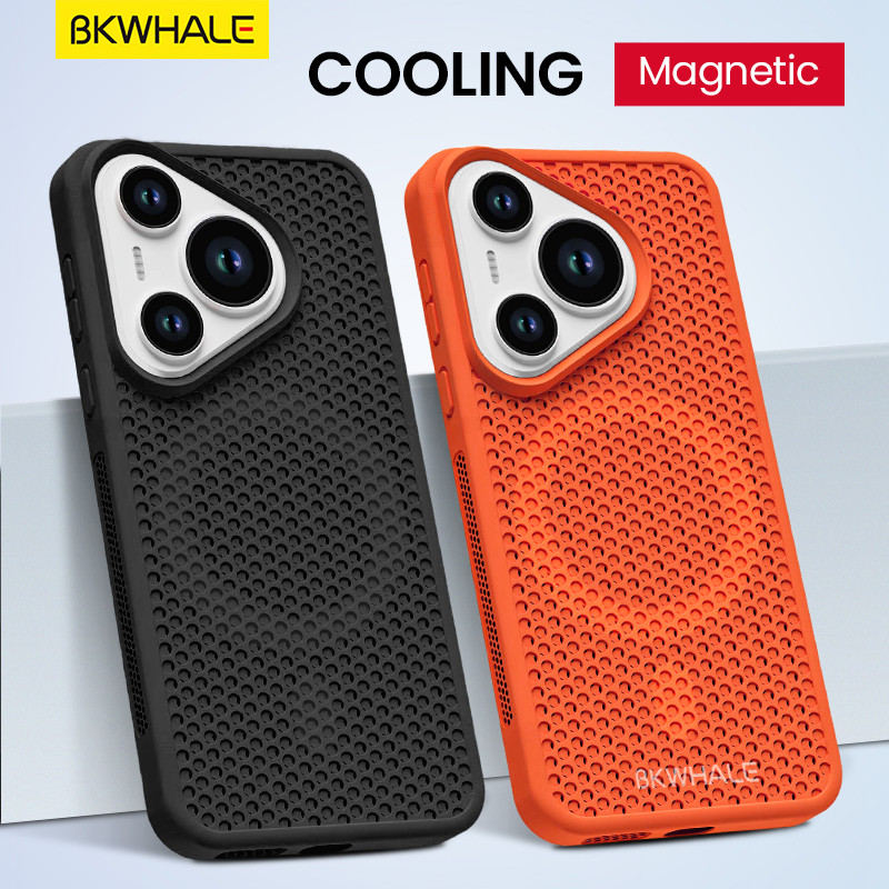 BKWHALE Cooling เคสโทรศัพท์แม่เหล็กสําหรับ Huawei Pura70 Pura80 Pro + Nova12 Nova13 Mate50 Mate60 Mate70 Mate80 Pro Max Honor Magic6 Magic7 Magic8 Pro Anti fall ฝาหลังปลอกอ่อน