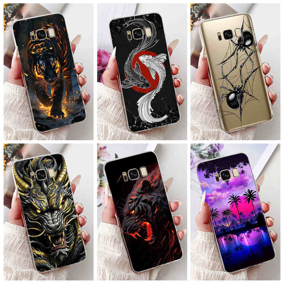 สําหรับ Samsung Galaxy S8 Plus S8 + SM-G950F SM-G955F แฟชั่น Cool Dragon Spider รูปแบบปลอก SamsungS8