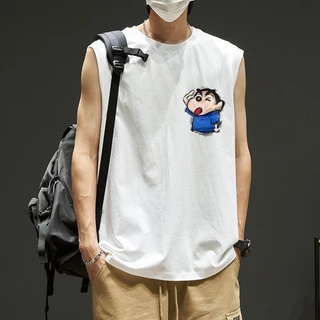 NEW เสื้อแขนกุดผู้ชาย สกรีนลายชินจัง หน้า-หลัง OP-1062
