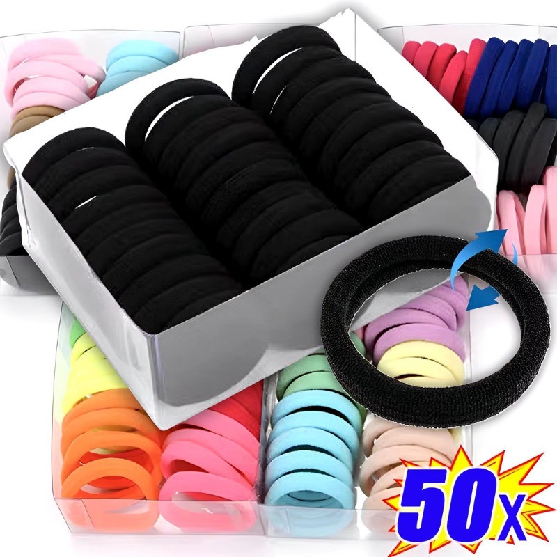 50ชิ้นยืดหยุ่นสูงยางรัดผูก/ที่มีสีสันเชือกผมสําหรับเด็ก/เด็กสาวผู้ถือผมหางม้าอุปกรณ์ผม - รูปที่ 5