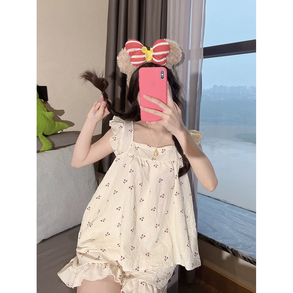 ชุดนอน มินิมอล ผ้ายึดใส่สบาย ชุดนอนขาสั้น พร้อมส่ง