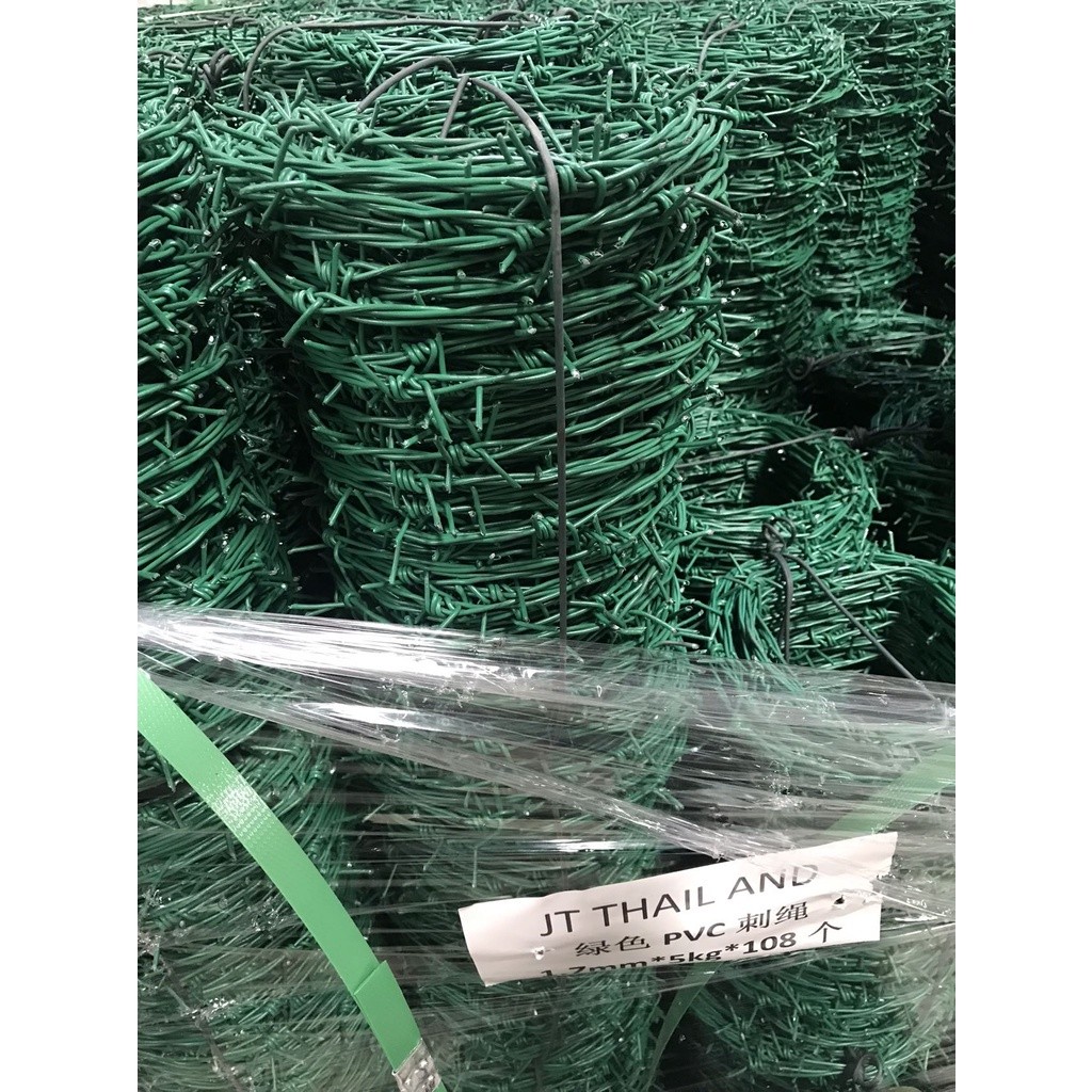 ลวดหนามชุบพีวีซี  สีเขียวและสีเหลือง ยาว 82.5/165 เมตร ลวด2mmเบอร14 ยาวพิเศษ ราคา ถูกที่สุด ดีลบีเคเค แกลเลอรีภาพที่ 4