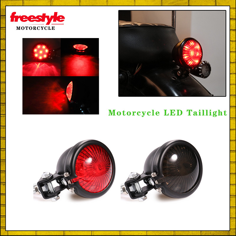 12v ไฟท้ายไฟเบรครถจักรยานยนต์ LED รถมอเตอร์ไซด์หยุดไฟท้ายด้านหลังสีแดงใช้งานร่วมกับ Chopper Bobber Cafe Racer StreetBike