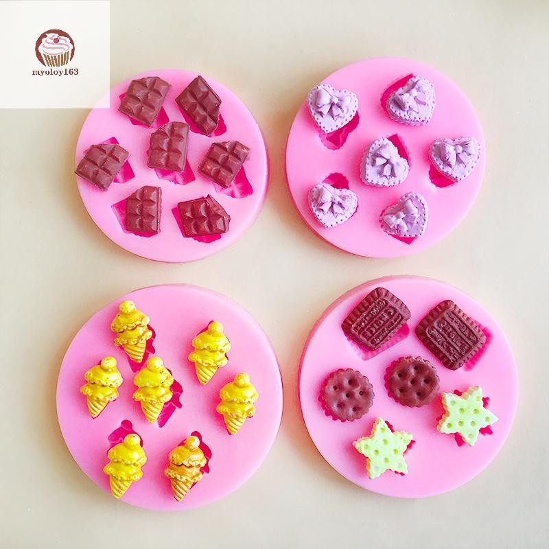 Myoloy Star Heart ซิลิโคน F Ondant แม่พิมพ์ Candy ช็อกโกแลตอุปกรณ์เค้ก Cupcake Topper ตกแต่งเครื่องมือห้องครัว TH